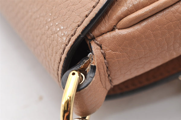 Authentic GUCCI SOHO Chain Shoulder Cross Body Bag Leather 536224 Beige 7849I