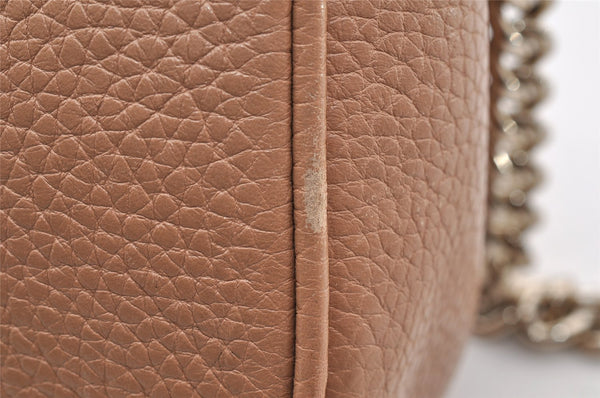Authentic GUCCI SOHO Chain Shoulder Cross Body Bag Leather 536224 Beige 7849I