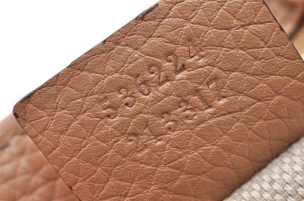 Authentic GUCCI SOHO Chain Shoulder Cross Body Bag Leather 536224 Beige 7849I