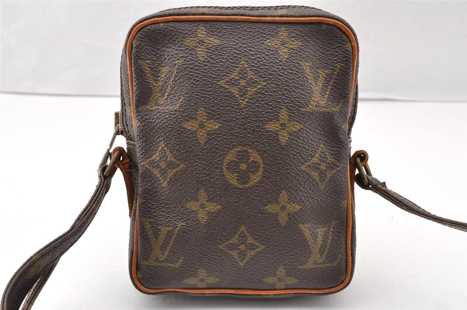 Authentic Louis Vuitton Monogram Mini Poche Danube Shoulder Bag M45268 LV 7851I