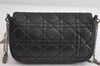 Authentic Christian Dior New Lock Cannage Leather Chain Shoulder Bag Black 7852I
