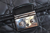 Authentic Christian Dior New Lock Cannage Leather Chain Shoulder Bag Black 7852I