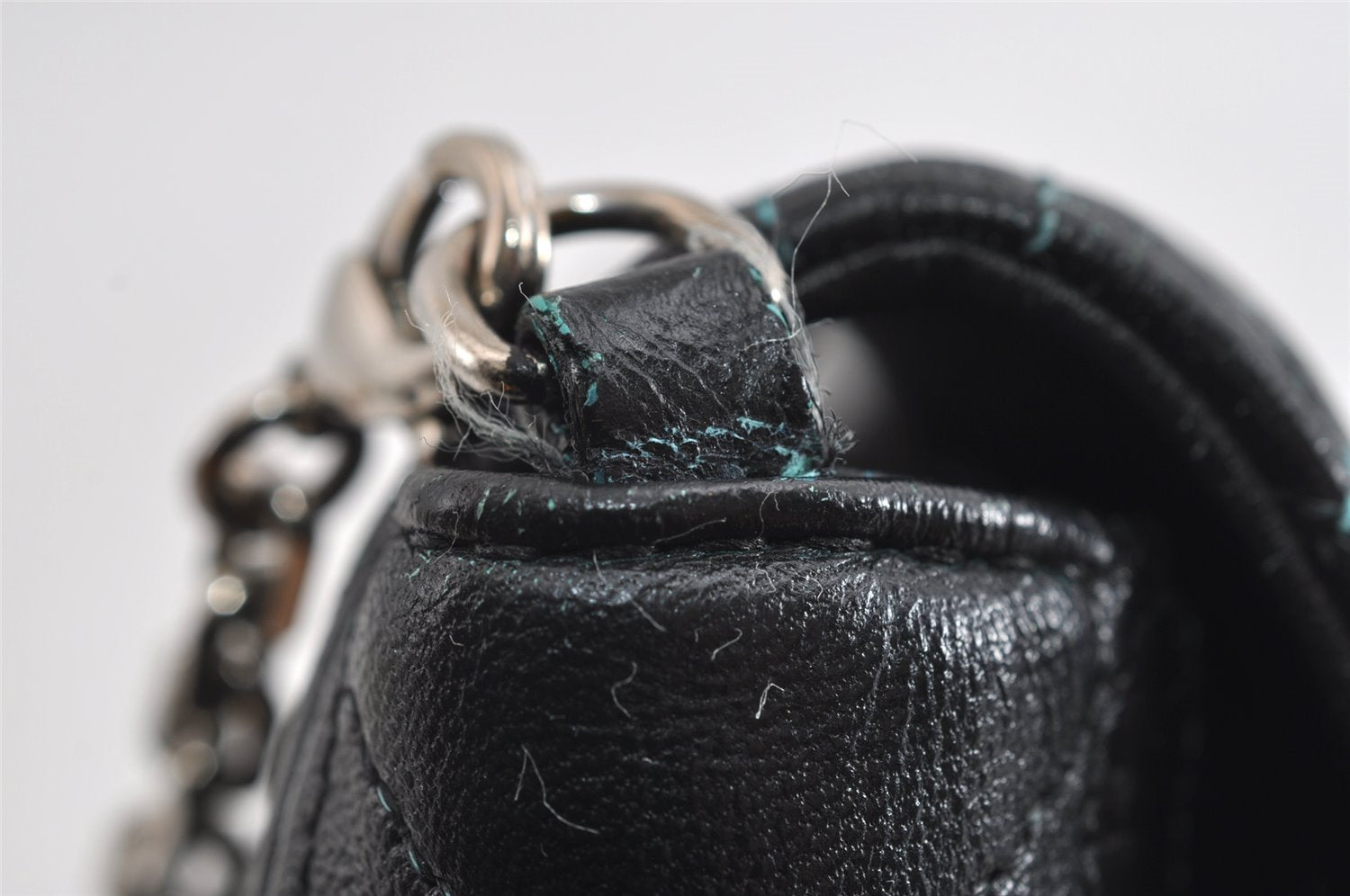 Authentic Christian Dior New Lock Cannage Leather Chain Shoulder Bag Black 7852I