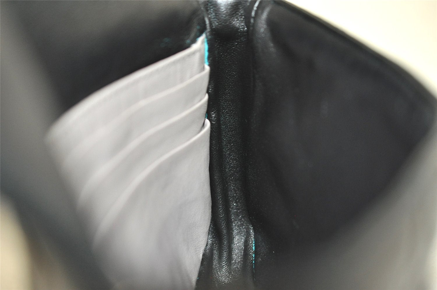 Authentic Christian Dior New Lock Cannage Leather Chain Shoulder Bag Black 7852I