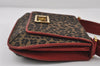 Authentic FENDI Leopard Pattern Shoulder Hand Bag Canvas Leather Brown 7853I