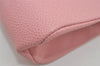 Authentic CHANEL Caviar Skin CC Logo Cosmetic Pouch Purse Pink Junk 7854I