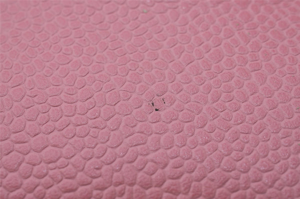 Authentic CHANEL Caviar Skin CC Logo Cosmetic Pouch Purse Pink Junk 7854I