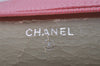 Authentic CHANEL Caviar Skin CC Logo Cosmetic Pouch Purse Pink Junk 7854I