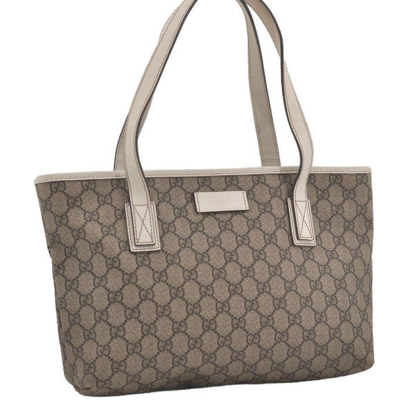 Authentic GUCCI Vintage Shoulder Hand Tote Bag GG PVC Leather 211138 Brown 7856I