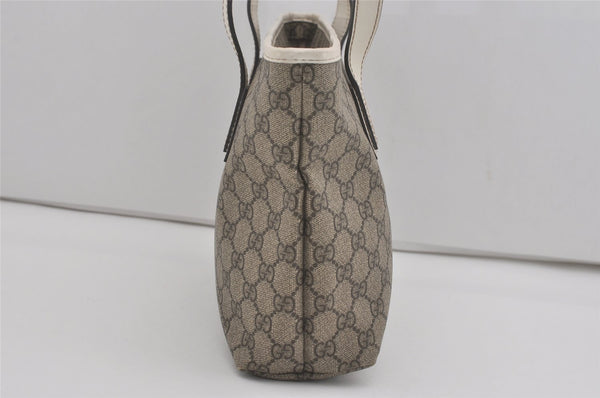 Authentic GUCCI Vintage Shoulder Hand Tote Bag GG PVC Leather 211138 Brown 7856I