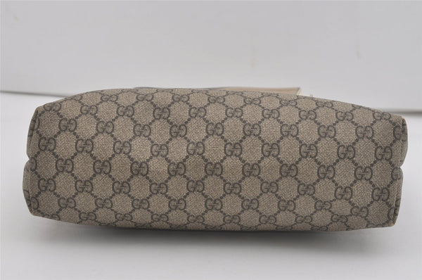 Authentic GUCCI Vintage Shoulder Hand Tote Bag GG PVC Leather 211138 Brown 7856I