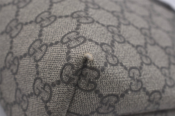 Authentic GUCCI Vintage Shoulder Hand Tote Bag GG PVC Leather 211138 Brown 7856I