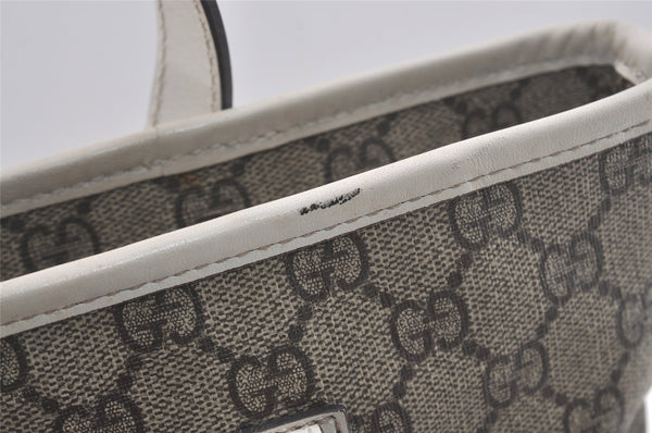 Authentic GUCCI Vintage Shoulder Hand Tote Bag GG PVC Leather 211138 Brown 7856I