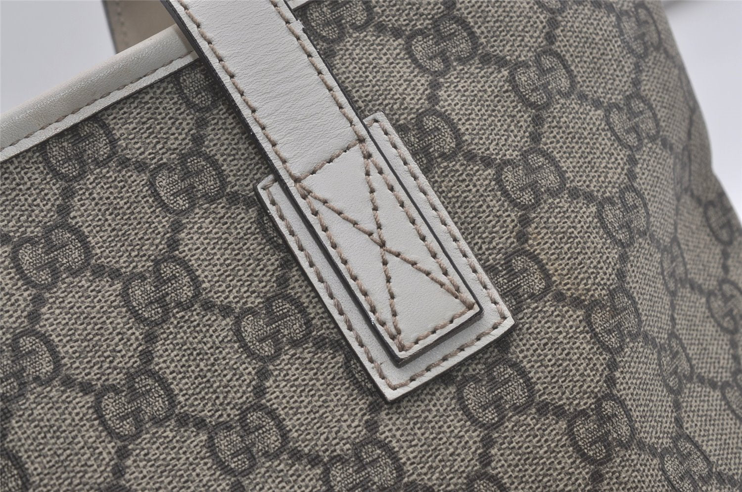 Authentic GUCCI Vintage Shoulder Hand Tote Bag GG PVC Leather 211138 Brown 7856I