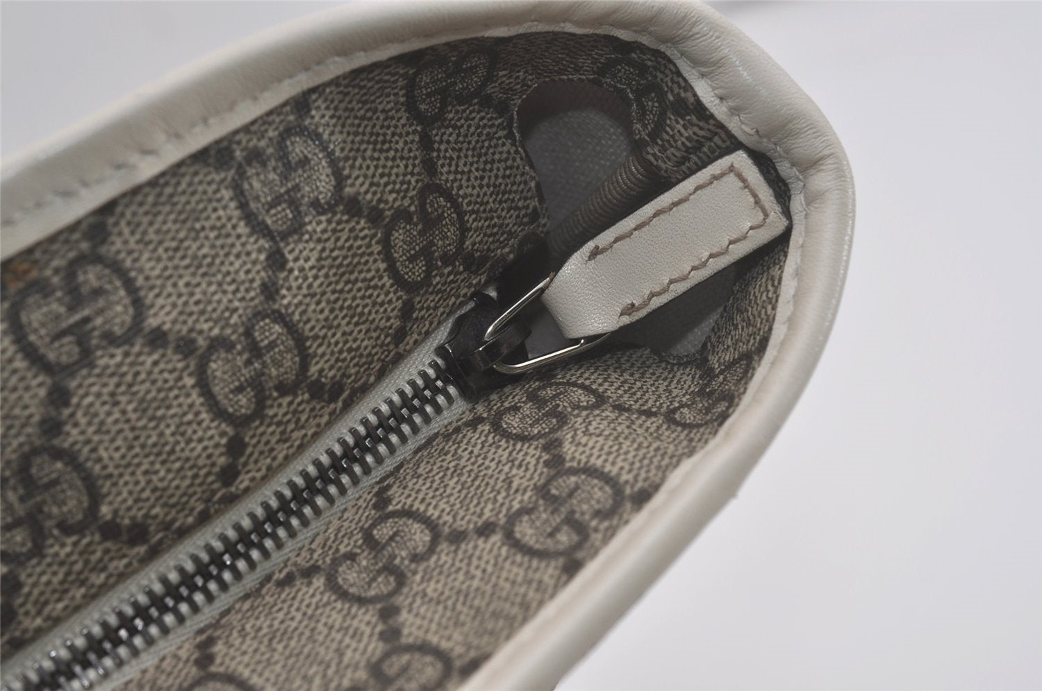 Authentic GUCCI Vintage Shoulder Hand Tote Bag GG PVC Leather 211138 Brown 7856I