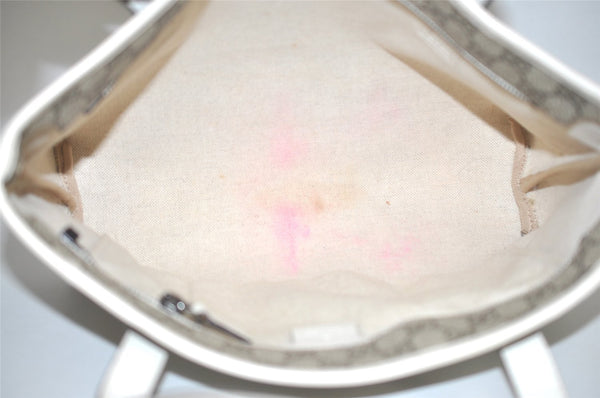 Authentic GUCCI Vintage Shoulder Hand Tote Bag GG PVC Leather 211138 Brown 7856I