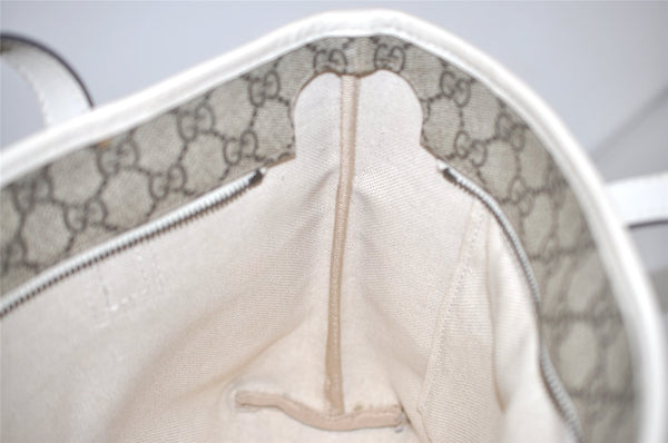 Authentic GUCCI Vintage Shoulder Hand Tote Bag GG PVC Leather 211138 Brown 7856I