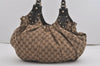 Authentic GUCCI Vintage Shoulder Tote Bag GG Canvas Leather 203624 Brown 7857I