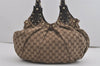 Authentic GUCCI Vintage Shoulder Tote Bag GG Canvas Leather 203624 Brown 7857I
