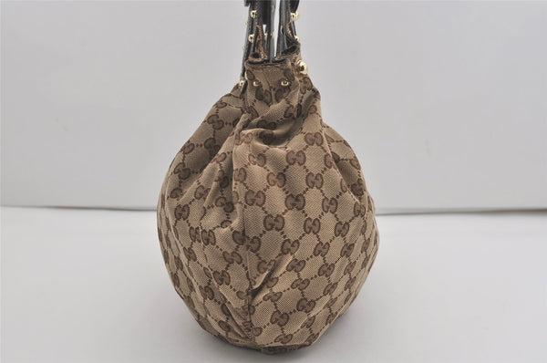 Authentic GUCCI Vintage Shoulder Tote Bag GG Canvas Leather 203624 Brown 7857I