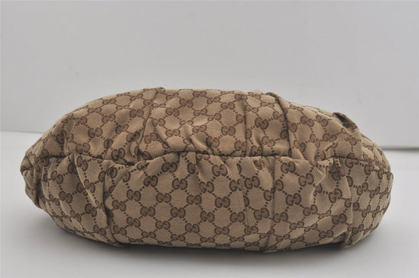 Authentic GUCCI Vintage Shoulder Tote Bag GG Canvas Leather 203624 Brown 7857I