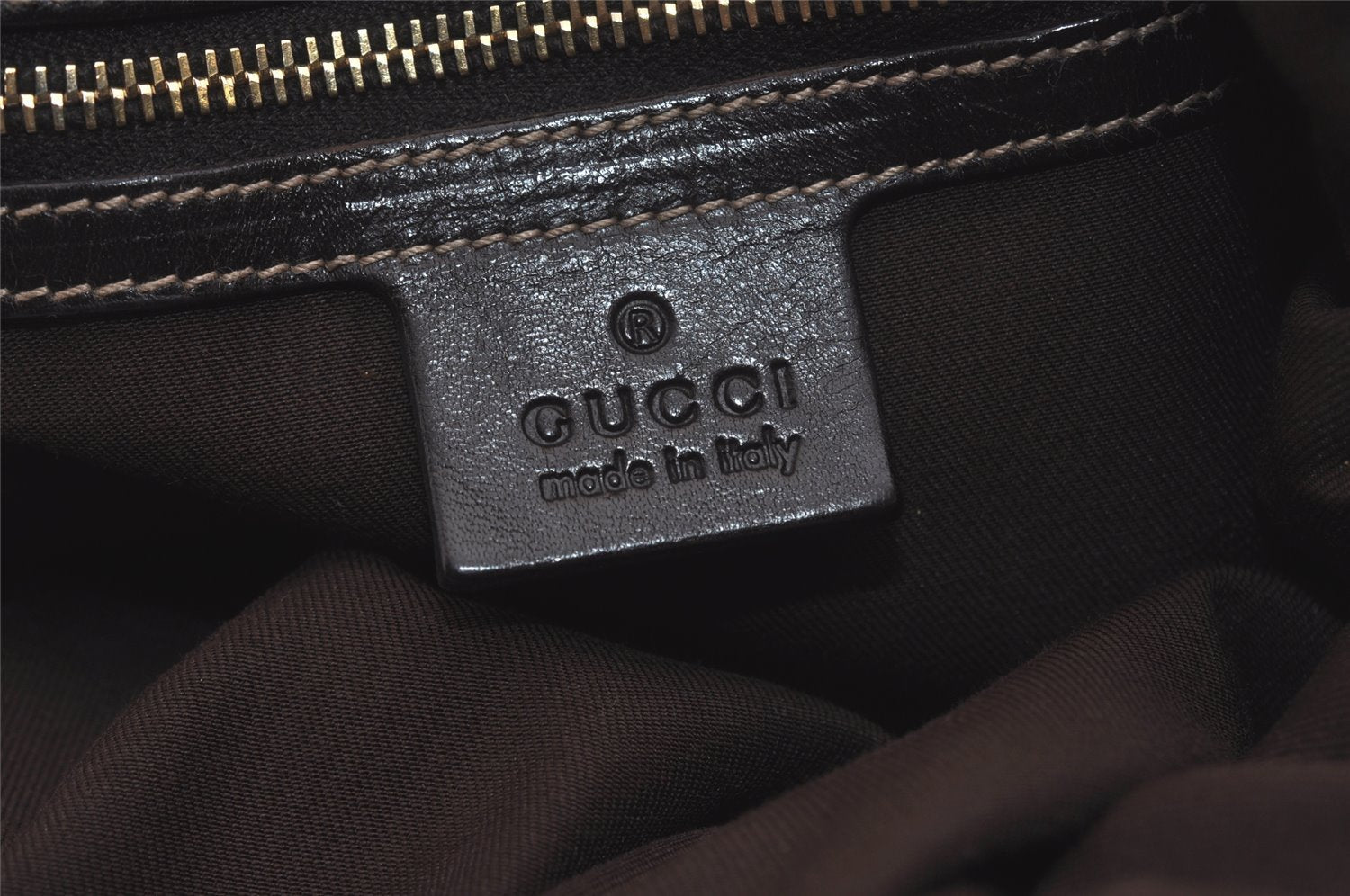 Authentic GUCCI Vintage Shoulder Tote Bag GG Canvas Leather 203624 Brown 7857I