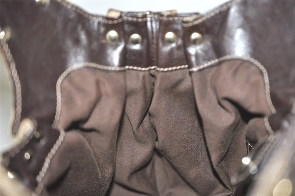 Authentic GUCCI Vintage Shoulder Tote Bag GG Canvas Leather 203624 Brown 7857I