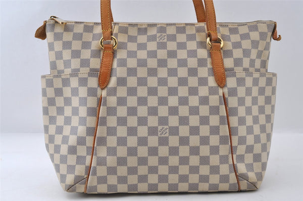 Authentic Louis Vuitton Damier Azur Totally MM Tote Bag N51262 LV 7859I