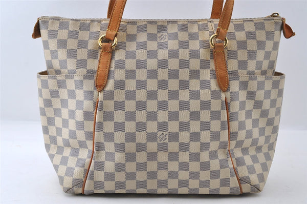 Authentic Louis Vuitton Damier Azur Totally MM Tote Bag N51262 LV 7859I