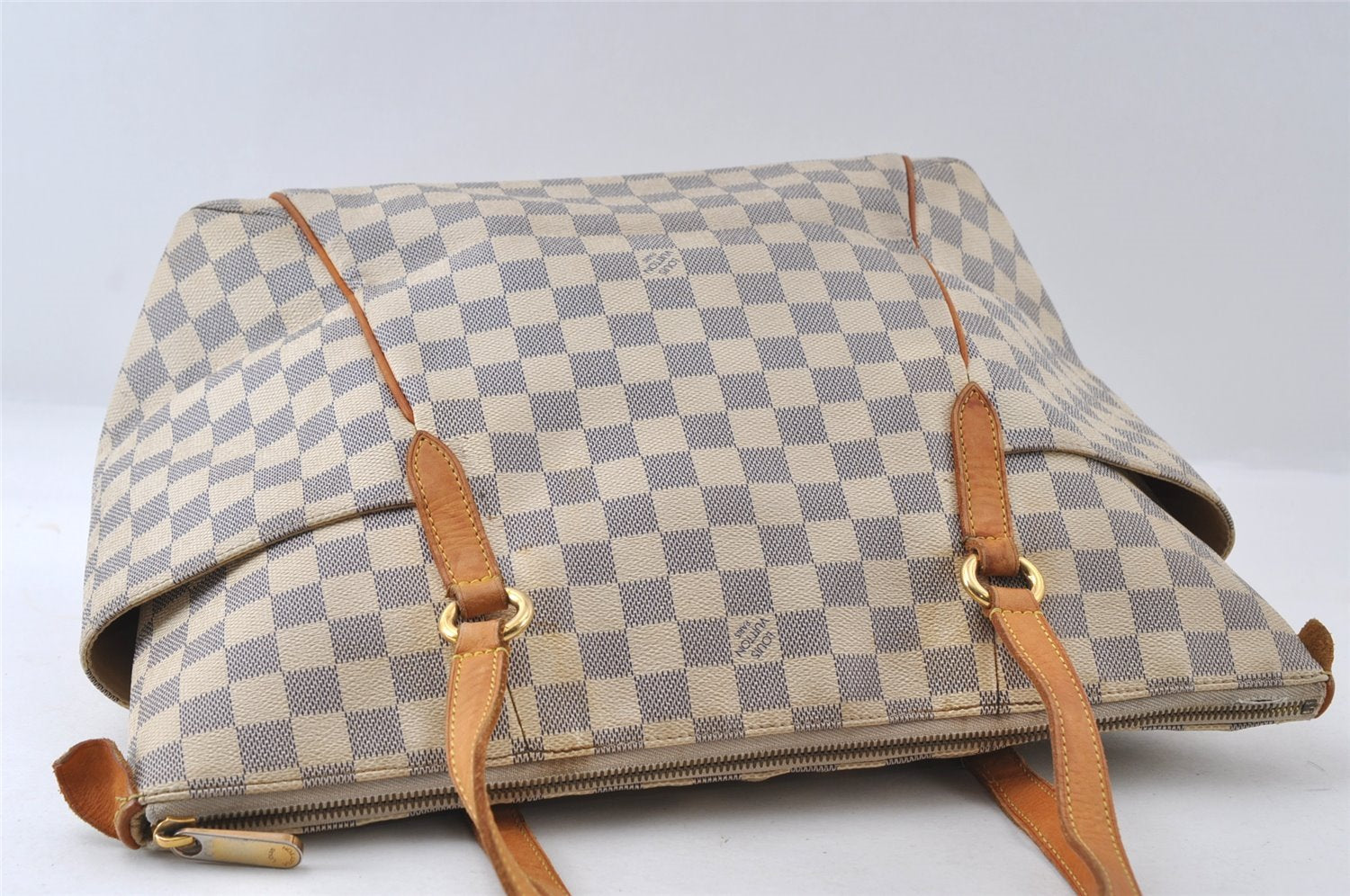 Authentic Louis Vuitton Damier Azur Totally MM Tote Bag N51262 LV 7859I