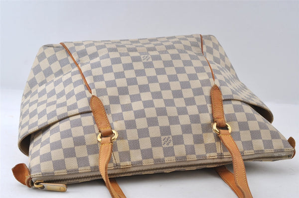 Authentic Louis Vuitton Damier Azur Totally MM Tote Bag N51262 LV 7859I