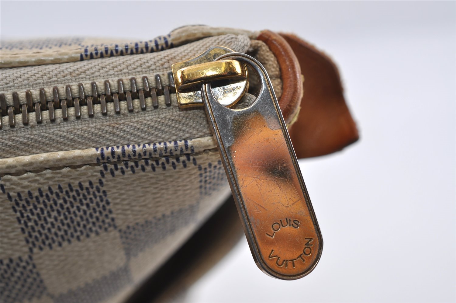 Authentic Louis Vuitton Damier Azur Totally MM Tote Bag N51262 LV 7859I