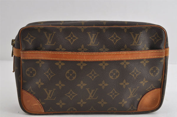 Authentic Louis Vuitton Monogram Compiegne 28 Clutch Hand Bag M51845 LV 7860I