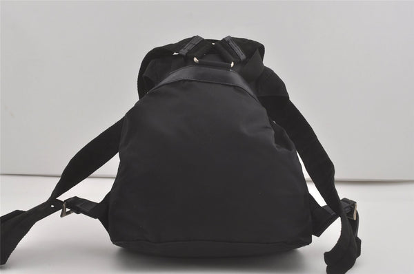 Authentic PRADA Vintage Nylon Tessuto Leather Backpack Black 7861I