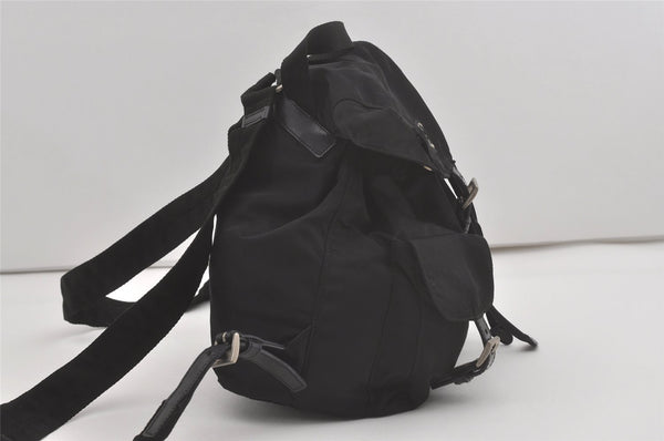 Authentic PRADA Vintage Nylon Tessuto Leather Backpack Black 7861I