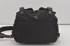 Authentic PRADA Vintage Nylon Tessuto Leather Backpack Black 7861I