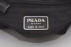 Authentic PRADA Vintage Nylon Tessuto Leather Backpack Black 7861I