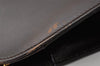 Authentic Salvatore Ferragamo Gancini Leather Chain Shoulder Bag Brown 7862I