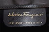 Authentic Salvatore Ferragamo Gancini Leather Chain Shoulder Bag Brown 7862I