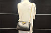 Authentic Salvatore Ferragamo Gancini Leather Chain Shoulder Bag Brown 7862I