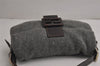 Authentic FENDI Mamma Baguette Shoulder Hand Bag Purse Knit Leather Gray 7863J