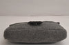 Authentic FENDI Mamma Baguette Shoulder Hand Bag Purse Knit Leather Gray 7863J