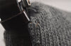 Authentic FENDI Mamma Baguette Shoulder Hand Bag Purse Knit Leather Gray 7863J