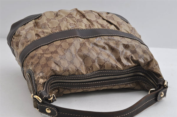 Authentic GUCCI GG Crystal Shoulder Tote Bag PVC Leather 223965 Brown 7864I