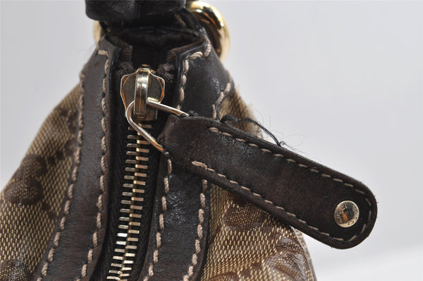 Authentic GUCCI GG Crystal Shoulder Tote Bag PVC Leather 223965 Brown 7864I