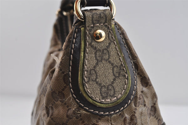 Authentic GUCCI GG Crystal Shoulder Tote Bag PVC Leather 223965 Brown 7864I