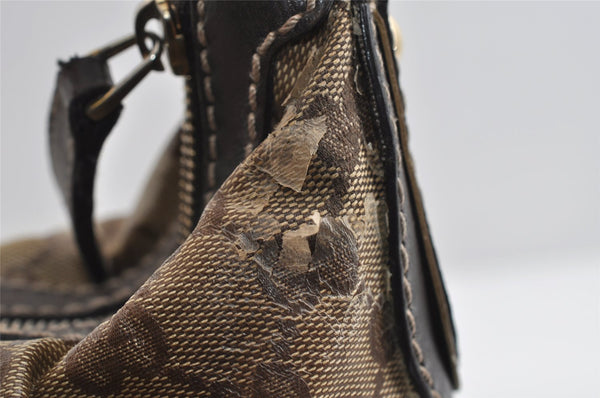 Authentic GUCCI GG Crystal Shoulder Tote Bag PVC Leather 223965 Brown 7864I