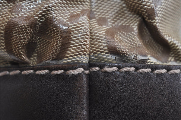 Authentic GUCCI GG Crystal Shoulder Tote Bag PVC Leather 223965 Brown 7864I