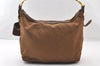 Authentic PRADA Vintage Nylon Tessuto Leather Shoulder Bag Purse Brown 7866I