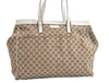 Authentic GUCCI Vintage Shoulder Tote Bag GG Canvas Leather 153213 Brown 7866J